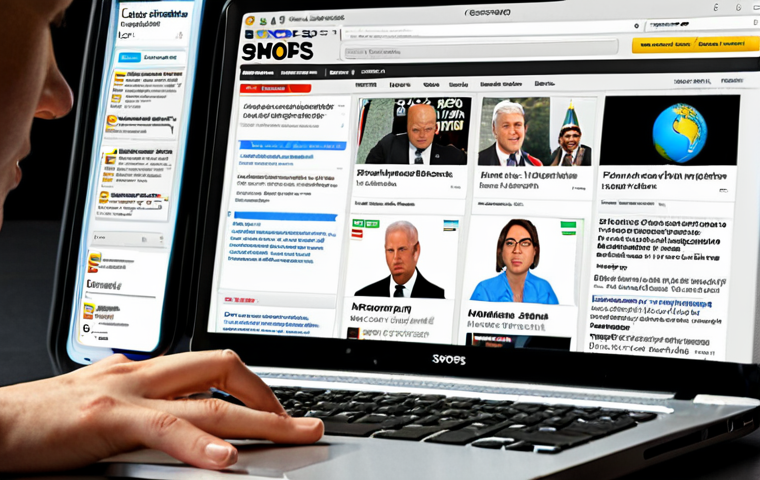 A person meticulously checking multiple news sources on a laptop, cross-referencing information, with fact-checking websites like Snopes and PolitiFact open in browser tabs. The scene should convey a sense of diligent investigation and critical thinking, aiming for a well-informed perspective.