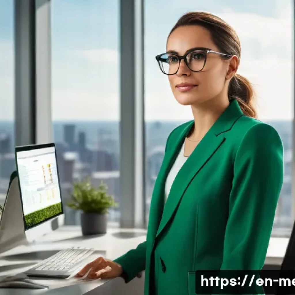 PR과 미디어 거버넌스 - **Prompt:** A confident, smartly dressed female PR professional in her late 20s, standing in a moder...