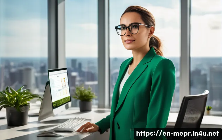 PR과 미디어 거버넌스 - **Prompt:** A confident, smartly dressed female PR professional in her late 20s, standing in a moder...