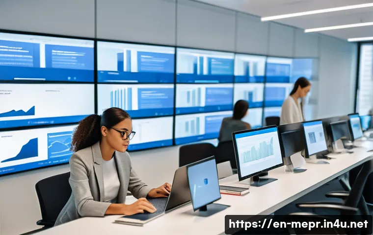 언론사와 관계 구축 - A modern, bright newsroom environment with diverse journalists collaborating around computers and di...